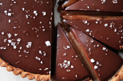 Salted caramel chocolate mousse torte